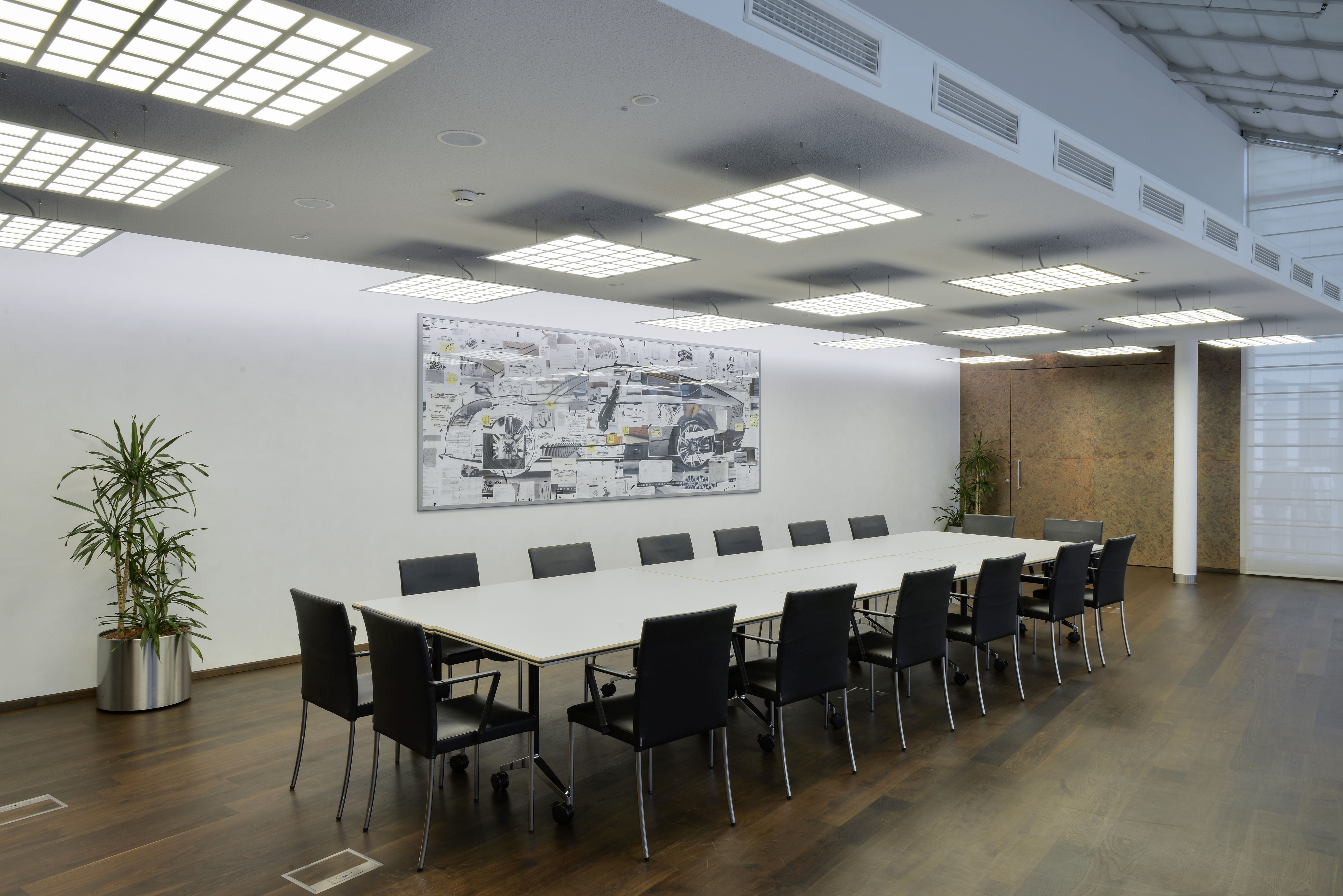 conference room at Audi Forum with OLED luminaires