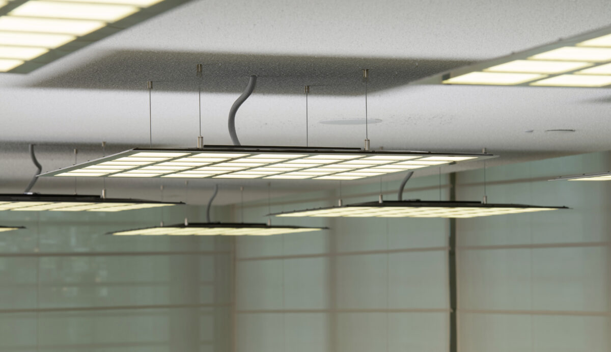 Closeup OLED luminaire at Audi Forum