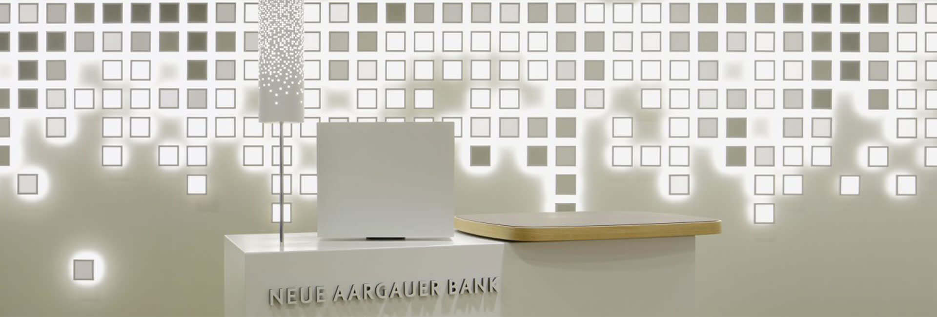 Neue Aargauer Bank with interactive OLED lighting installation