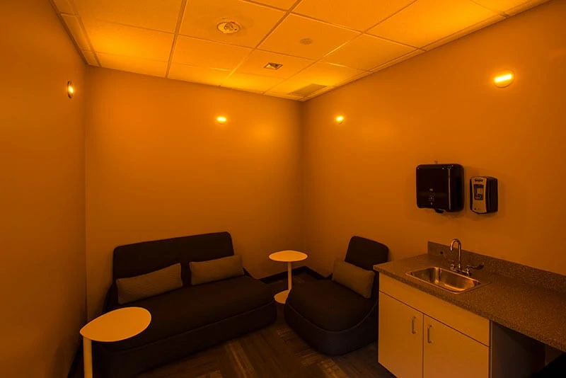 Brite Amber OLED marker light in the “Zen/Mother’s” relaxation room of DKB office