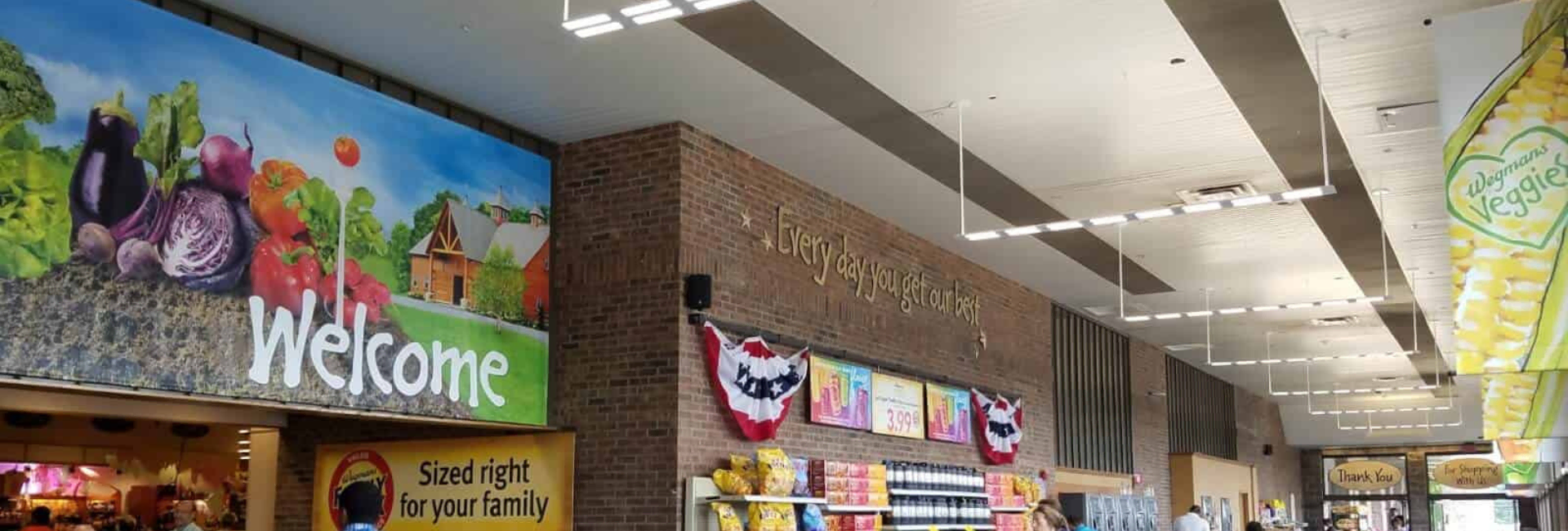 OLED Fixtures in Wegmans Entryway