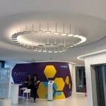 nteractive OLED installation in entrance area at Merck