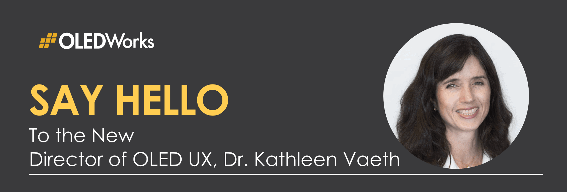 Say Hello to the New Director of OLED User Experience (UX): Dr. Kathleen Vaeth