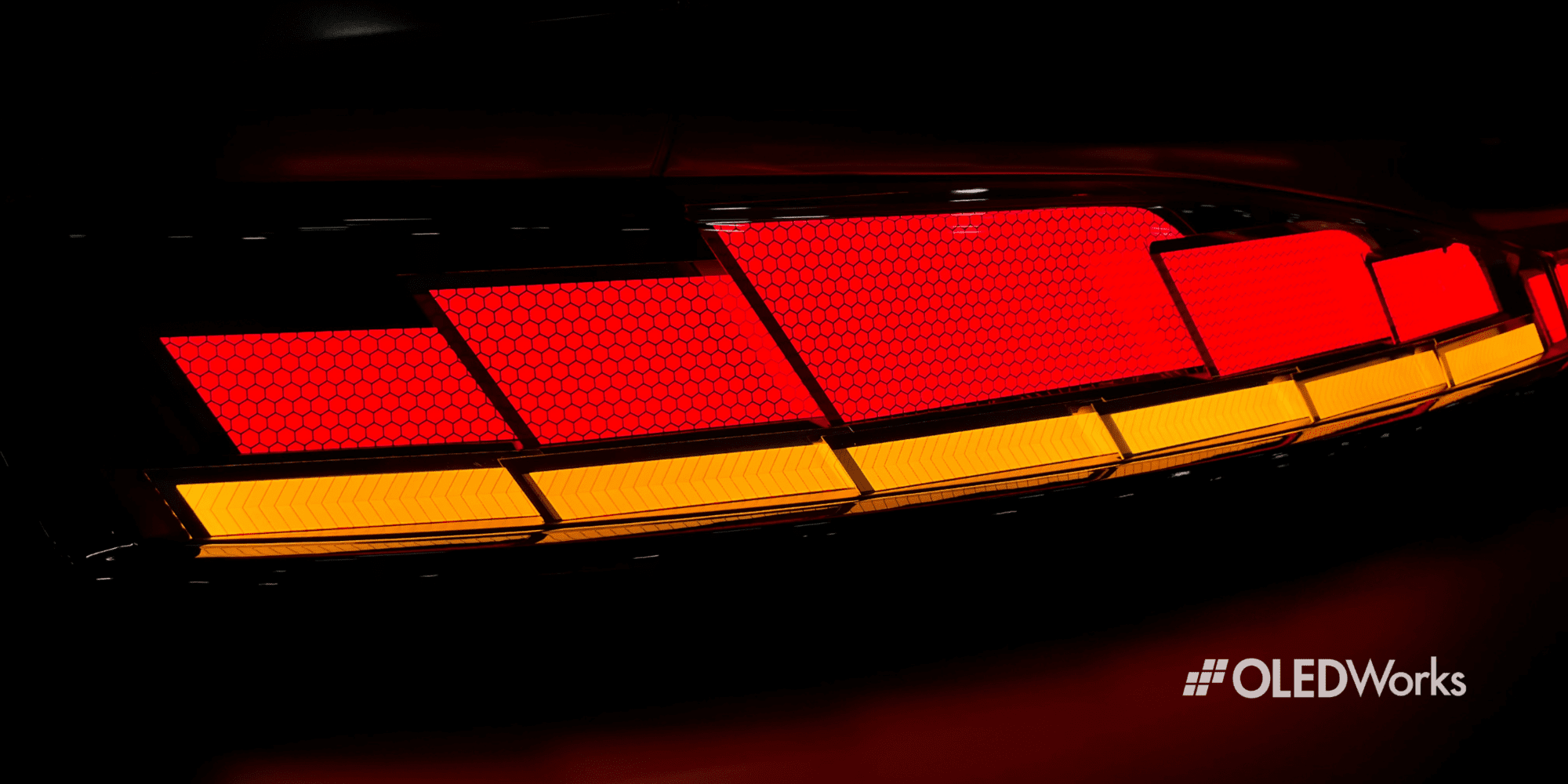 Close-up of automotive OLED lighting panels | OLEDWorks