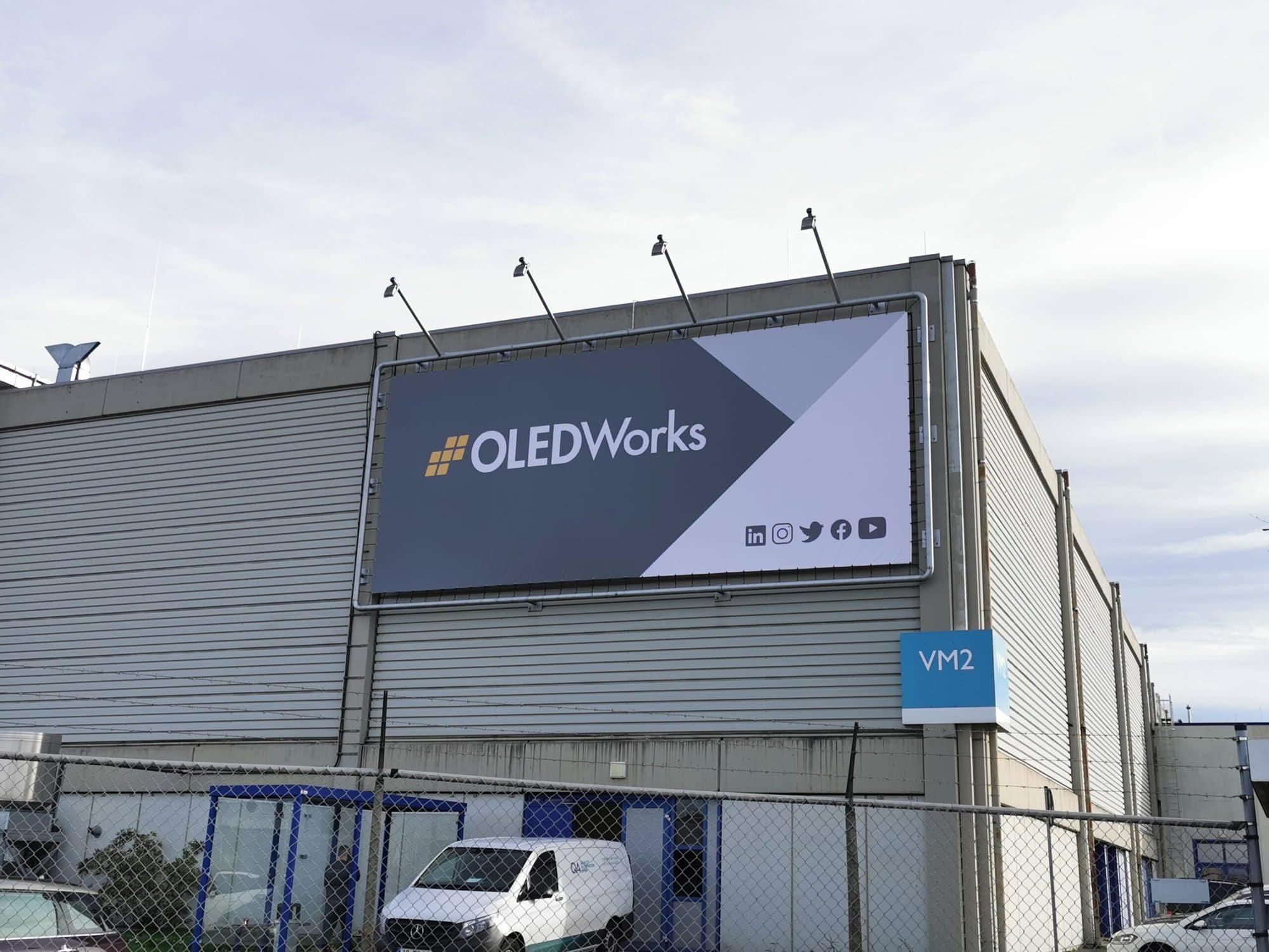 OLEDWorks Sign on Exterior of Aachen Facility